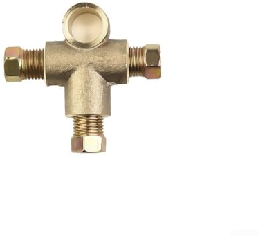 Unión de tubo de freno en T con 3 tuercas macho, tubo de unión corta 316, tamaño métrico M10, 10 mm x 1 mm