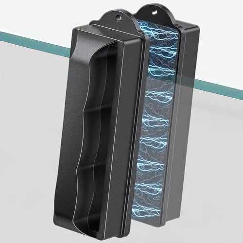 Nettoyeur de vitres d'aquarium magnétique - Accessoire de nettoyage pour aquarium - Un must pour les amateurs de pisciculture (noir)