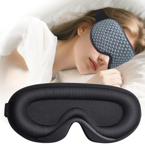liuchanghe 100% Blackout Sleep Mask for Women & Men, Soft and Comfortable Eye Mask for Sleeping, Eye Mask with Adjustable Strap for Sleeping, Nap, Meditation, Travel