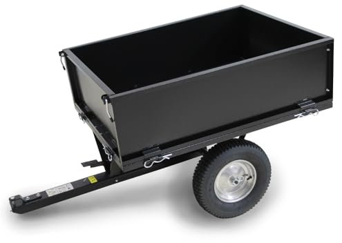 Remorque pour tracteur tondeuse avec benne basculante - charge max 225kg.