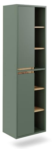 Vicco Armoire Haute Viola, Vert/Anthracite, 50x170cm avec des étagères Ouvertes, adapté à la Fixation Murale et combinable avec d'autres Meubles Viola