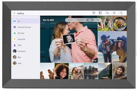 PRIXTON Cornice Fotografica Digitale Prado XL con WiFi, Touch Screen da 15,6, Full HD 1920x1080, RAM 1GB / 32GB Memoria Flash, 2 Altoparlanti, App Mobile, USB Type-C, USB-A, Scheda SD e Auricolari