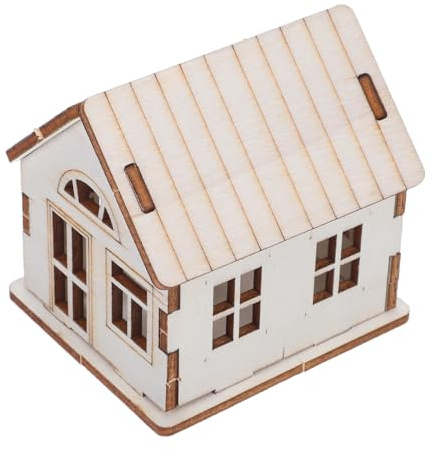 Gadpiparty DIY Wooden Christmas Village Kit Unfinished House Craft Kit Glue Assembly Puzzle for Adults Holiday Decoration Family Interactive Model Building