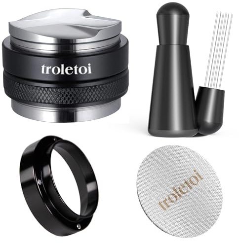 Troletoi 54 mm espressotillbehörsset – kaffedistributör och tamper, WDT-verktyg, doseringstratt och puckscreen, kompatibelt med Sage 54 mm espressomaskiner, barista espressotillbehör