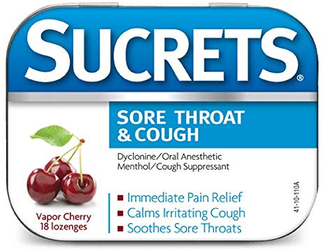 Sucrets Sore Throat & Cough Vapor Cherry, 18 Count (Pack of 2)