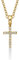 Diamond Treats 9 Karat Gold Kreuz Anhänger mit kubischen Zirkonia und Kette, klein 9K Gelbgold Kreuz-Anhänger Halskette für Damen und Mädchen, Kreuz Kette mit 40 cm Goldkette, 375 Echt Gold Kreuz