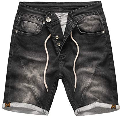 Rock Creek Herren Sweat Shorts Jeansshorts Denim Short Kurze Hose Herrenshorts Sommer Sweatshort Stretch Bermudas Dunkelgrau RC-2200 Anthrazit W38