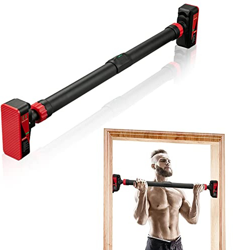 Pull Up Bar for Doorway, Strength Training Pull-up Bars, Chin Up Bar, No Screws, With Level Meter and Adjustable Width for Home Gym Upper Body Workout, No Installation Required, Max Load 440 LBS