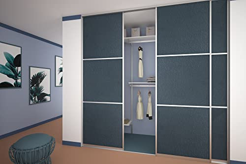 Alucabina - Sistema scorrevole moderno a 3 ante - Telaio in alluminio – Altezza fino a 304 cm – Larghezza fino a 278 cm – Finitura legno a scelta (Vedi tabella finiture legno)