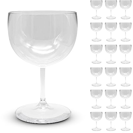 DOJA Barcelona | Verre Ballon Transparent | 560 ml | Pack 12 | Verre Gin Tonic | 180x109,4x2mm | Plastique Dur Polycarbonate | Verre Plastique Reutilisable | Verre Plastique, Verre Cocktail