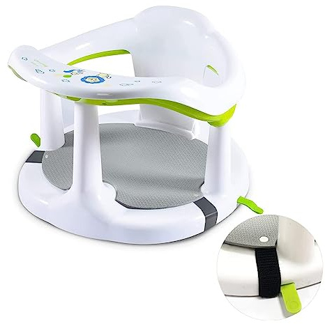 Rianpesn Seggiolino da Bagno per Bambini, Sedia da Doccia Antiscivolo, Vasca Neonato Bagnetto con 4 Ventose per Bambini, 6-18 Mesi
