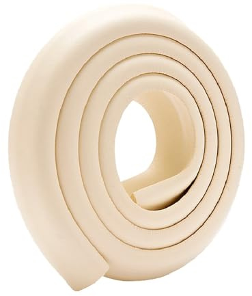 Csirnto Protezione per bordi, kit di sicurezza per bambini, con protezione da 2 m e 4 paraspigoli in schiuma, autoadesivo, senza bisfenolo A, adatto per tavoli, cassettiere, ecc, beige