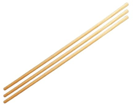 PNJB Wooden Stick for Mop/Brush Multipurpose Use, Ergonomic Design, Smooth and Comfortable Grip, Long-Lasting Support, Natural Wood, 120cm (3 Pcs)