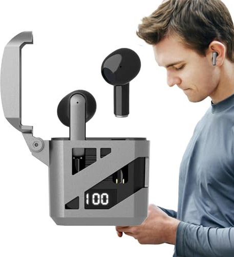 Auriculares inalámbricos, estilo mecánico Auriculares inalámbricos en la oreja Diseño ergonómico | Auriculares intrauditivos con cancelación de ruido Auriculares inalámbricos estéreo HiFi graves
