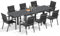 Devoko Gartenmöbel Set 8 Personen,8+1 Aluminium Tisch und Stühle Set Balkonmöbel, 8 Stapelbare Gartenstühle und 1 130/260 cm Dehnbarer Gartentisch,Terassen möbelsets außen Lounge, Dunkelgrau