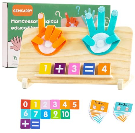 GEMKARRY Toys for 3 4 5 Year Old Boys Girls,Montessori Toys for 3 Year Old Boys Girls Educational Kids Toys Maths Cards & Number Blocks Games age 3 4 5 6 Year Old Girl Boy Gifts Birthday for Toddlers
