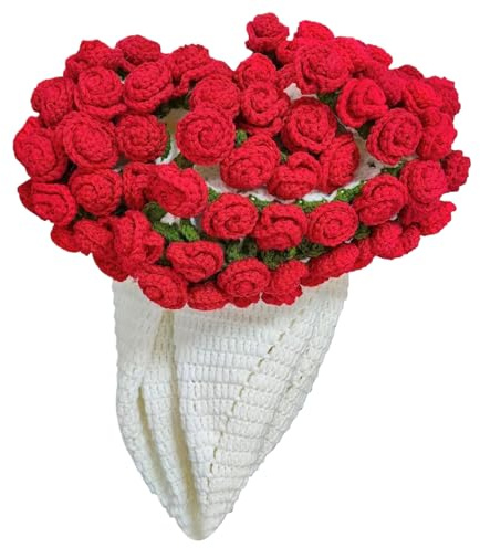 Manta de flores de punto – Ramo de rosas de ganchillo | Suave y acogedora con diseño de flores de ganchillo 3D | Ramo de rosas de punto | Manta para casa, cama o sofá | Surezas únicas