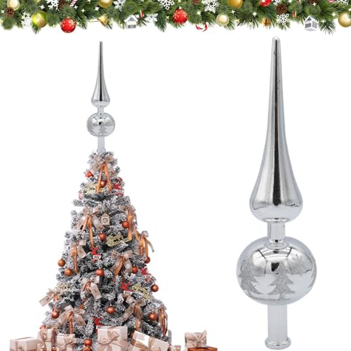 Julgransspets, julgransspets, plastspets, julgransspets, julgranstopp, julgransdekoration, julträdstoppare, silver