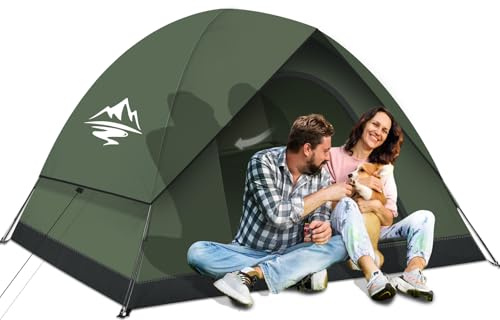 Camping Tent 2/3 Man Dome Tents - Waterproof and Windproof Lightweight Easy Setup, Large Double Layer Tents with Removable Outer Tarp, Portable Outdoor Tent for Outdoor Hiking Backpacking