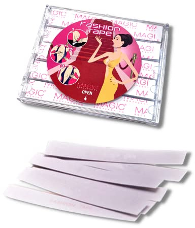 MAGIC Bodyfashion Fashion Tape Damen Doppelseitige Transparent Klebestreifen Klebeband aus Silikon für Abendkleidung, Hemden, 50 Stück in Reisepackung
