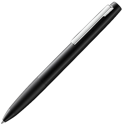 LAMY aion Kugelschreiber 277 – Einzigartiger Kuli aus Aluminium in der Farbe Schwarz, seidenmatt mit Drehmechanik – Mit Großraummine – Strichbreite M, 1 Stück (1er Pack)