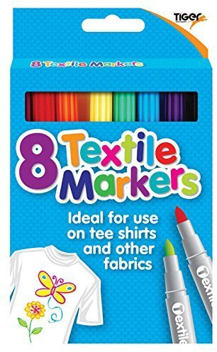 2X textile fabric markers - set of 8 assorted colours