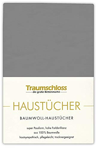 Traumschloss Betttuch »Haustuch« 100% Baumwolle | ohne Gummizug | anthrazit | 150x250cm