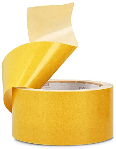 Blue Dolphin™ Doppelseitiges Klebeband Extra Stark 50 mm x 25 m Teppichklebeband Doppelseitig | Montageband Teppich Klebeband Weiß für Treppenstufen Matten Stufenmatten Pads Bild | Double Sided Tape