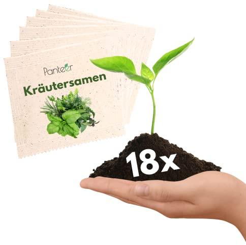 Panteer ® Kräutersamen - Kräutergarten & Küchenkräuter - Saatgut Kräuter und Gemüse - MADE IN GERMANY - Geschenke für Gartenfreunde