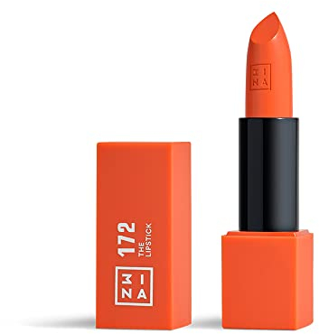 3INA MAKEUP - The Lipstick 172 - Leuchtend orange Lippenstift - Matt Lippen-Stift mit Vitamin E und Shea Butter- Langanhaltender Hochpigmentiert Creme - Vanille-Duft - Vegan - Cruelty Free