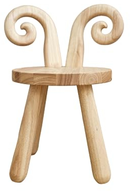 NICITA Kinderstuhl Holz - Hocker mit Rückenlehne - Tritt - Stuhl - kinderfreundliches Design, REH, Elch, Kuh, Hase, Schaf (Schaf)