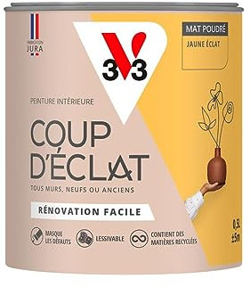 V33 Peinture murale intérieure Coup d'Éclat® Jaune éclat Mat Poudré 0,5L
