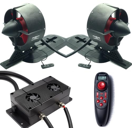 ApisQueen New 12V Underwater Thruster U92 Set With Cooling Fan,RC and ESC,47.2LBS Thrust Brushless Motor,for Kayaks,Inflatable Boats,Paddle Boards,Fishing Boats