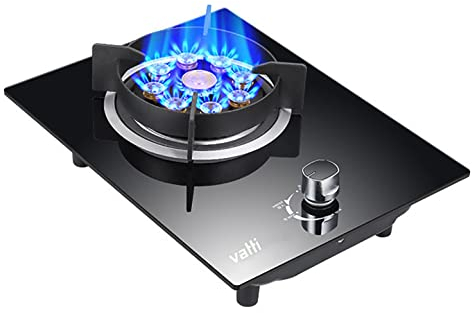 Placa de gas Estufa de gas, accesorios de cocina de escritorio para el hogar, utensilios de cocina, gas natural/propano, panel de vidrio templado negro a prueba de explosiones, para calentar, co