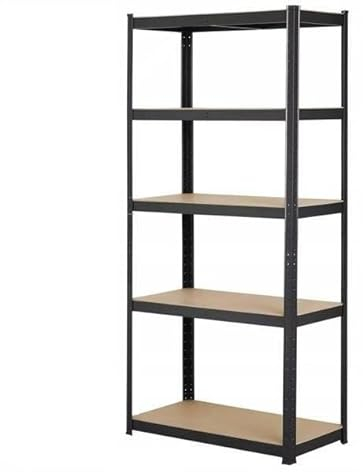 MEDAS PRO - Metallisches 3-in-1 Lagerregal, Regale für Kellerraum, Abstellraum Regal, Garage und Abstellkammer, Schwerlastregal - Maße 150x75x30, mit 5 MDF-Regalböden - Schwarzer Stahl