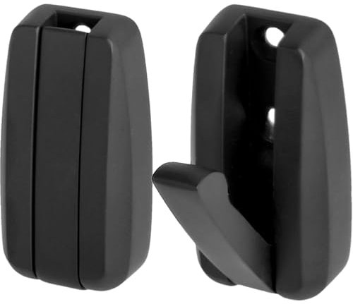 SOTECH 2 Stück Aufbau-Klapphaken HIPPO schwarz matt mit Feder Garderobenhaken aus Metall, platzsparendes Design ideal für enge Räume wie im Caravan, automatisches Schließen bei Nichtverwendung