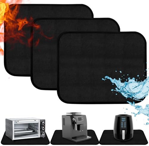 Yarlung 3 Pack Heat Resistant Mats for Countertop, 45.7 x 38cm Waterproof Stove Top Covers for Electric Stove, Fireproof Under Air Fryer Protector Hot Pads for Kitchen Oven Coffee Maker Outdoor Grill