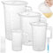 Realure 4 Pezzi Misurino in Plastica Riutilizzabili Set, 100ml 250ml 500ml 1000ml Misurino Graduati con Pipetta Coperchio Spazzole, Misurino di Precisione con Bilancia, Misurino Dosatore per Cucina