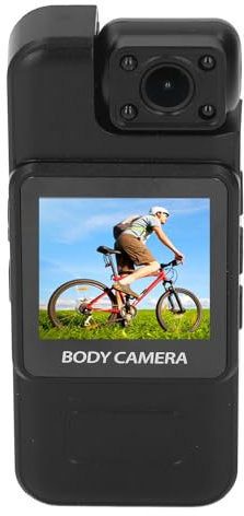 Cámara Corporal con Grabación de Audio y Vídeo, Cámara Corporal 4K HD con Lente Giratoria de 180°, Batería 7H, Visión Nocturna por Infrarrojos, Videocámara Portátil para Uso