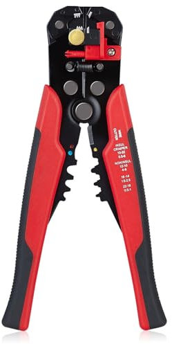 5 in 1 Automatische Abisolierzange, Drahtschneider Elektrische Anschlussklemme Crimper zum Abisolieren, Schneiden, Crimpen von 10-24 AWG (0,2-6,0mm²)