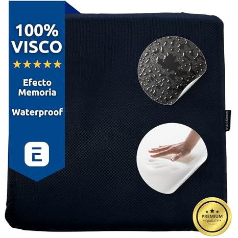 INDESMED Kissen gegen Druckstellen aus Memory-Schaum, rutschfest, ergonomisch und wasserdicht, für Rollstuhl, Büro, Haltungskissen, wasserdicht, waschbar, 40 x 40 x 4 cm