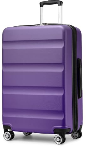 Kono 28 Inch Large Suitcase Expandable ABS+PC Hard Shell Checked Luggage | Lightweight Design with TSA Lock & 4 Dual Spinner Wheels | Ideal for Extended Holidays, Family Travel (Purple,75x47.5x29.5cm)