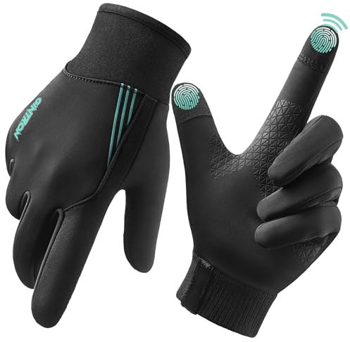 GINTRON Handschuhe Herren Winter Winterhandschuhe Touchscreen Thermo Handschuhe Fahrradhandschuhe Herren Damen wasserdichte Winddichte Laufhandschuhe Herren rutschfest Winterhandschuhe Warme Gloves