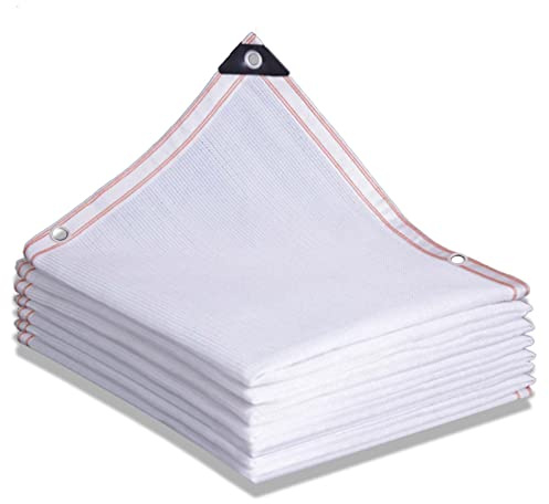 Tenda parasole per esterni, resistente ai raggi UV all'80%, 7 x 10 m, resistente, con occhielli, copertura in rete per patio, prato, piante e fiori, ideale per soluzioni di ombra da giardino