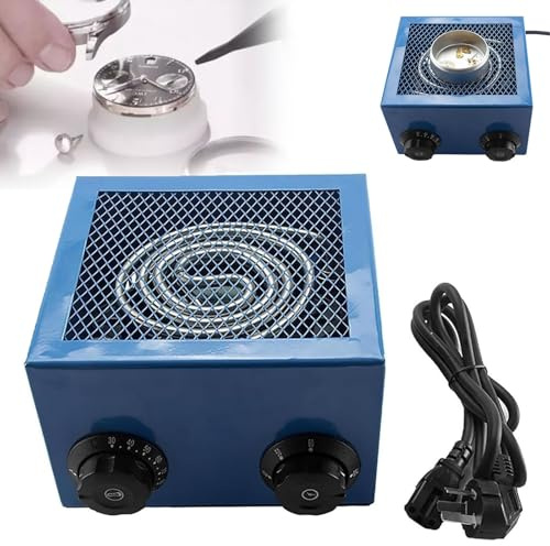 BOERYOU Machine de séchage de montres, outils de réparation de séchoir de montre, outil électrique pour sécher les pièces de montre, minuterie de 60 minutes et séchoir à température, outil d'horloger