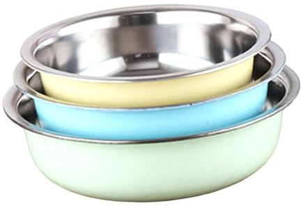 Fenteer 3 tazones de Acero Inoxidable para Mezclar, organizadores de Almacenamiento de Alimentos, prácticos tazones para Mezclar anidables para Frutas, cenas, 22 Cm 24 Cm 26 Cm