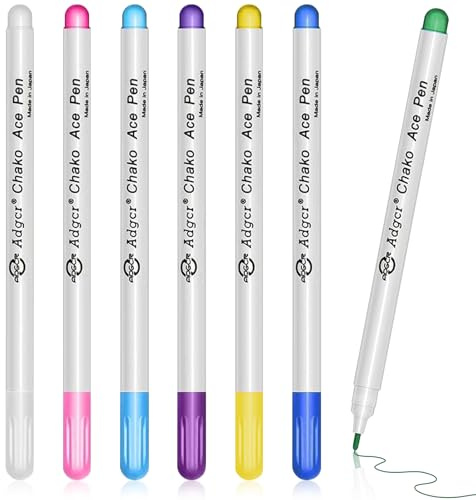 JYSNOW 7 Piezas Rotuladores para Tela Borrable, Autoextinguible e Hidrosoluble Boli Tela Borrable Plancha, Bolígrafos de Marcado de Borrables, para Costura y Sastres (7 Colores)