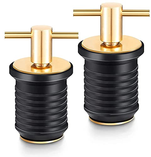 Tuminita 2 Pezzi Tappo di Scarico con Impugnatura Un T Tappi di Scarico per Barche Marine Twist-Turn Tappi nel Gomma con Manico nel Accessori per Barche