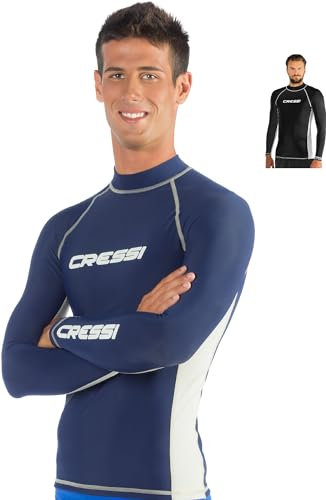 Cressi Herren Rash Guard, Protection Solaire UV (UPF) 50+, Blau (Königsblau/Weiß), Gr. M/3