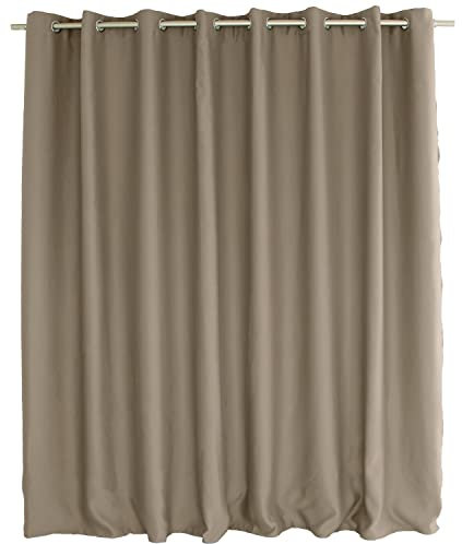 ED ENJOY HOME Cortina Ocultante de Gran Ancho, Poliéster, Beige Natural, 300L X 240H cm (1 Panneaux)